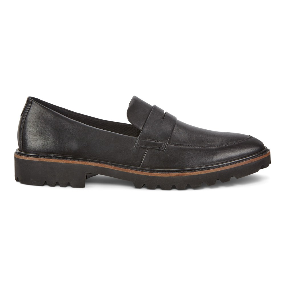 Womens Loafer - ECCO Modern Tailored Slip-On Penny - Black - 6715IHRUB